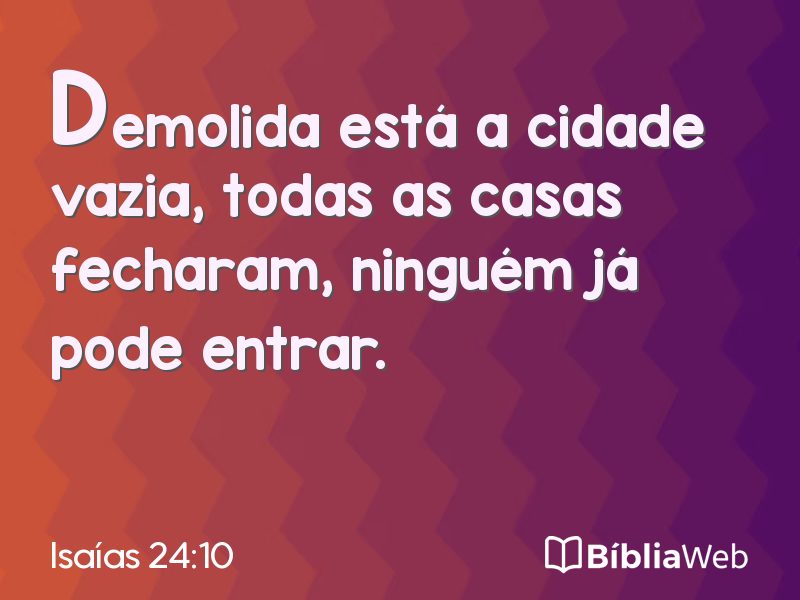Isaías 24:10 em imagem para compartilhar