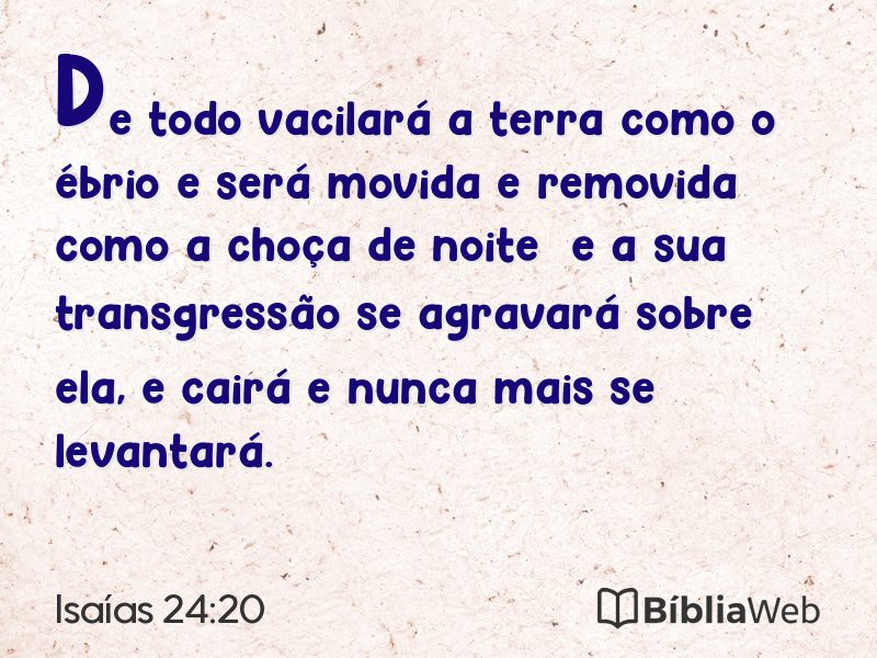 Isaías 24:20 em imagem para compartilhar