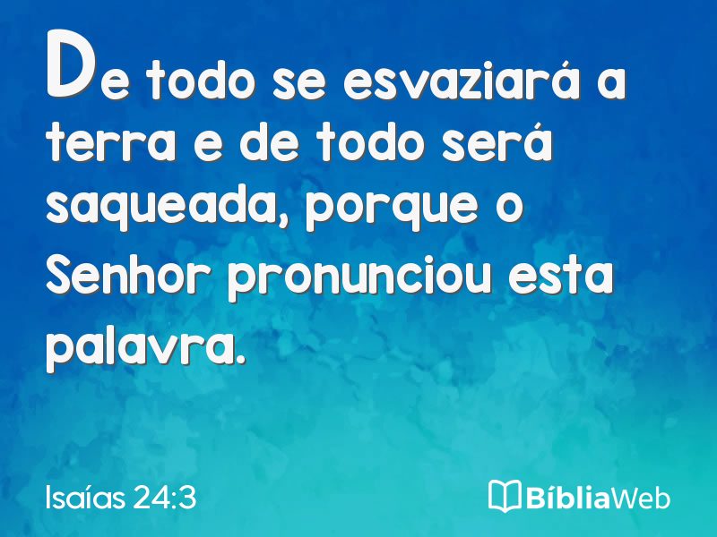 Isaías 24:3 em imagem para compartilhar