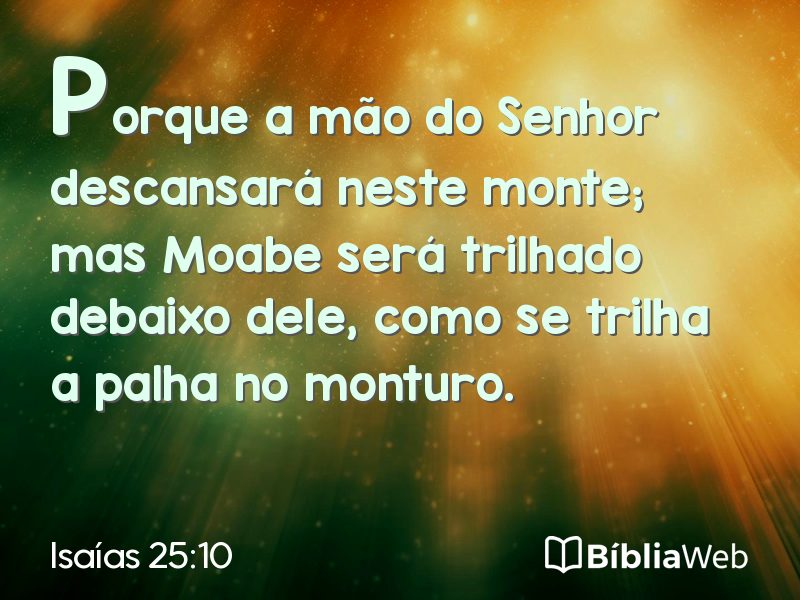 Isaías 25:10 em imagem para compartilhar