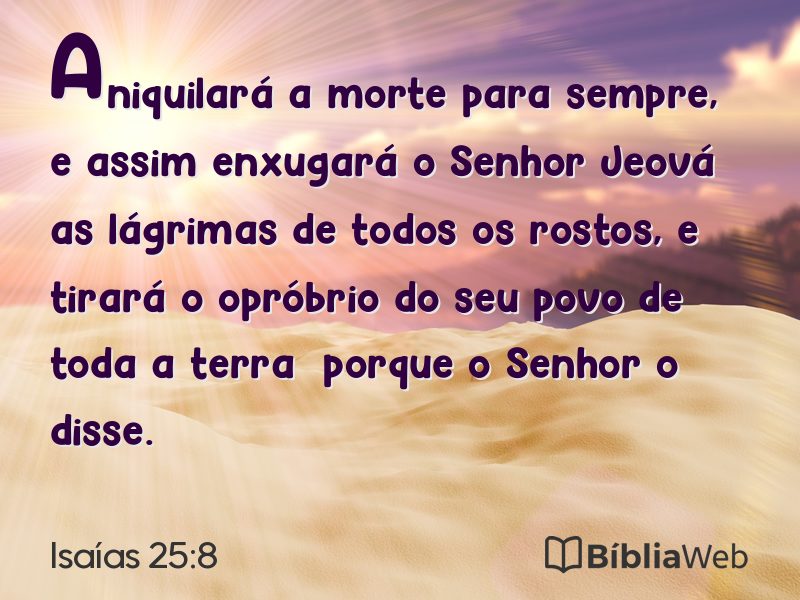 Isaías 25:8 em imagem para compartilhar