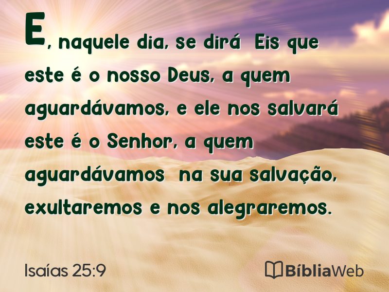 Isaías 25:9 em imagem para compartilhar