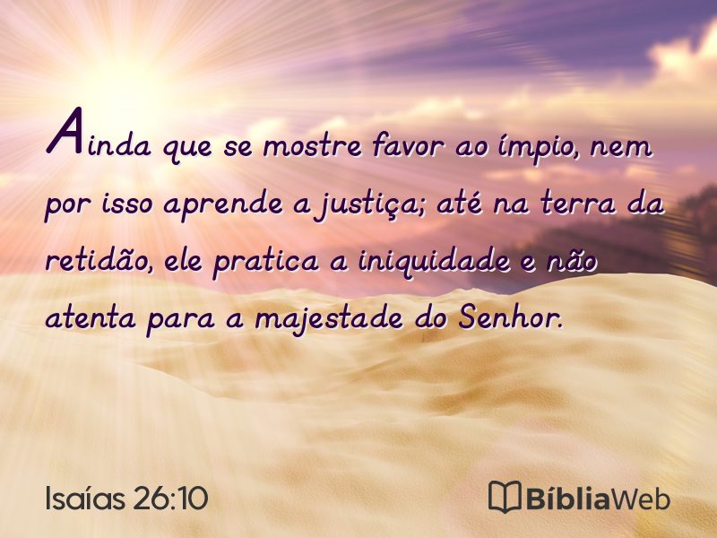 Isaías 26:10 em imagem para compartilhar