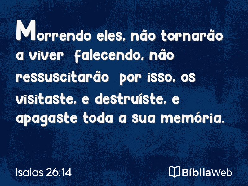 Isaías 26:14 em imagem para compartilhar