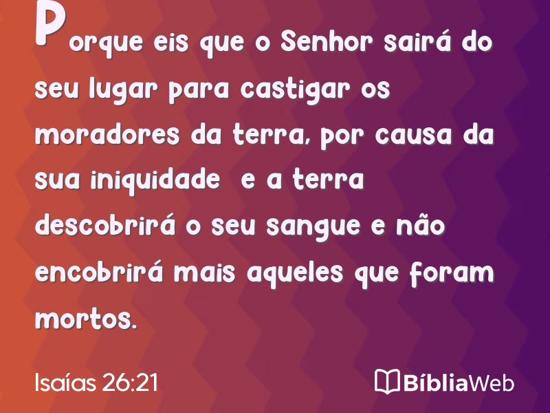 Isaías 26:21 em imagem para compartilhar