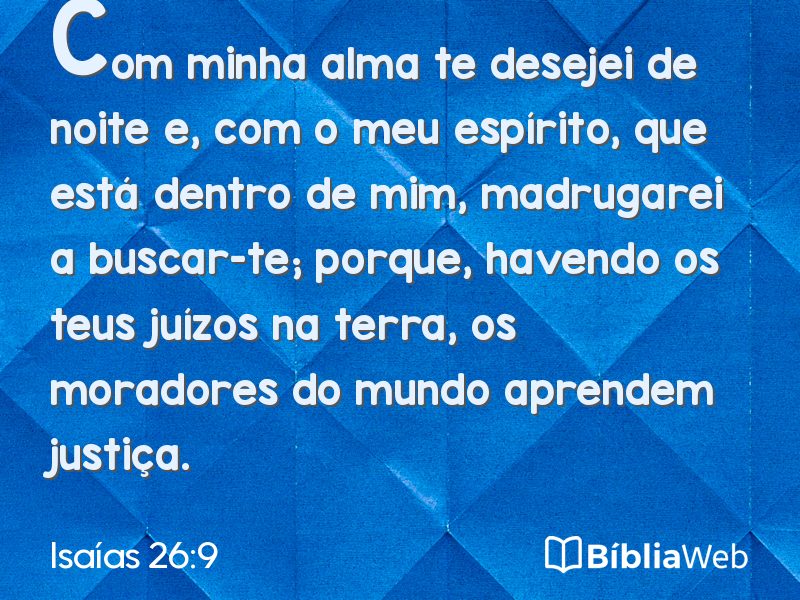 Isaías 26:9 em imagem para compartilhar