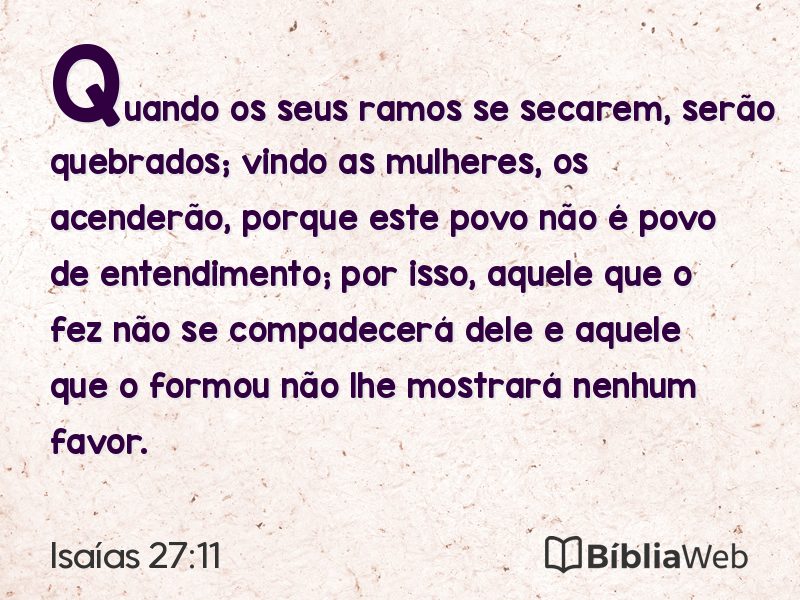 Isaías 27:11 em imagem para compartilhar
