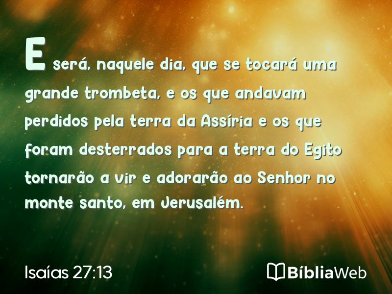 Isaías 27:13 em imagem para compartilhar