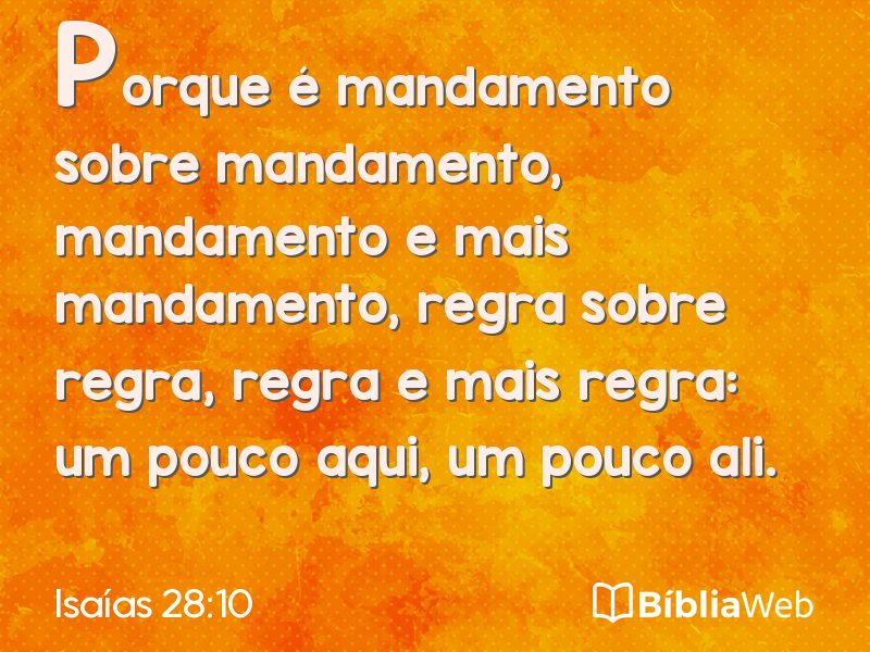 Isaías 28:10 em imagem para compartilhar