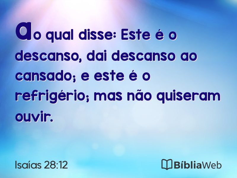 Isaías 28:12 em imagem para compartilhar