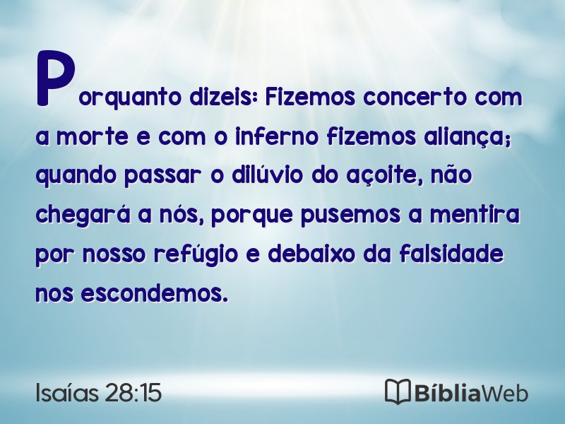 Isaías 28:15 em imagem para compartilhar