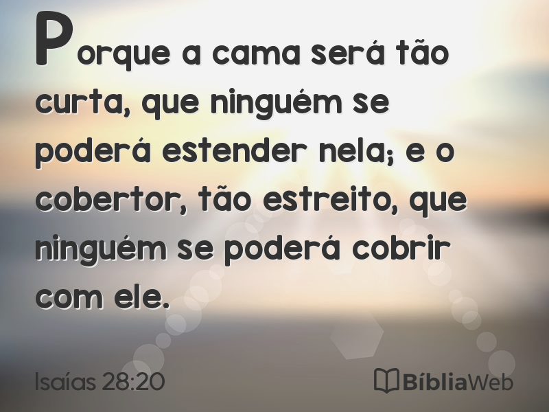 Isaías 28:20 em imagem para compartilhar