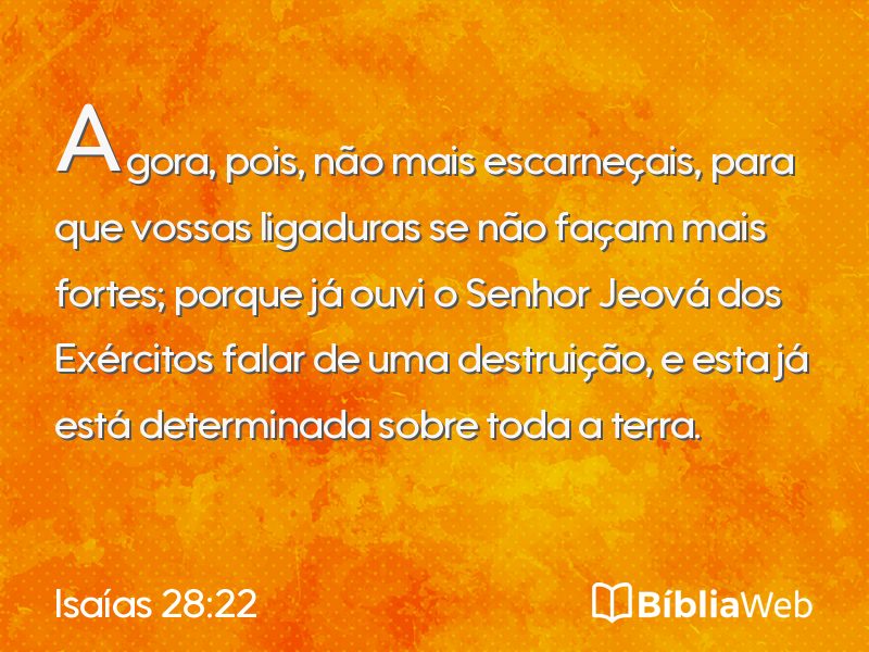 Isaías 28:22 em imagem para compartilhar