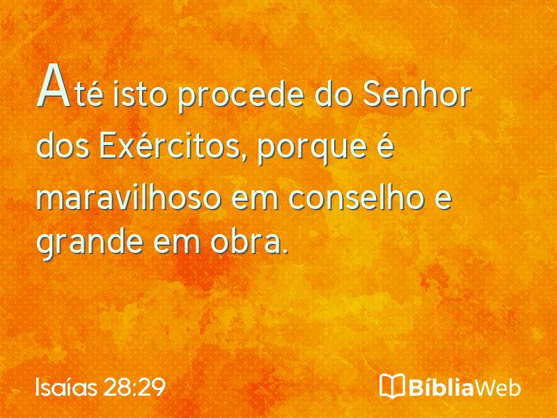 Isaías 28:29 em imagem para compartilhar