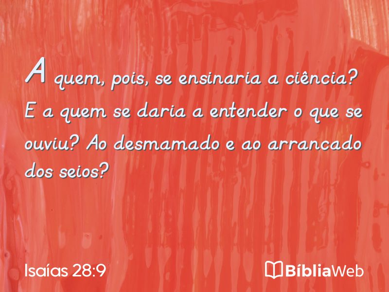 Isaías 28:9 em imagem para compartilhar