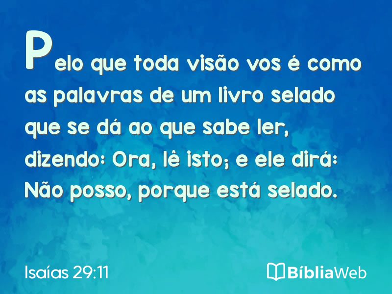 Isaías 29:11 em imagem para compartilhar