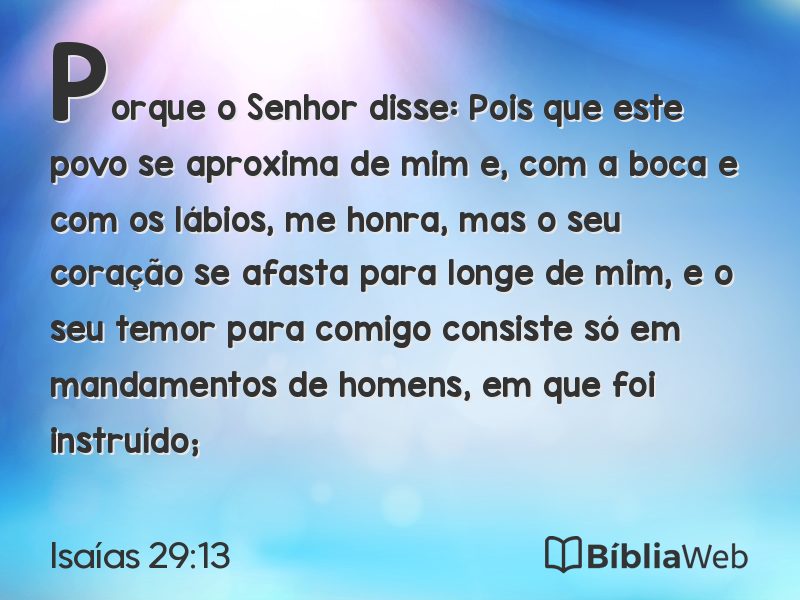 Isaías 29:13 em imagem para compartilhar