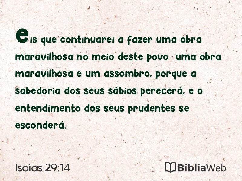Isaías 29:14 em imagem para compartilhar