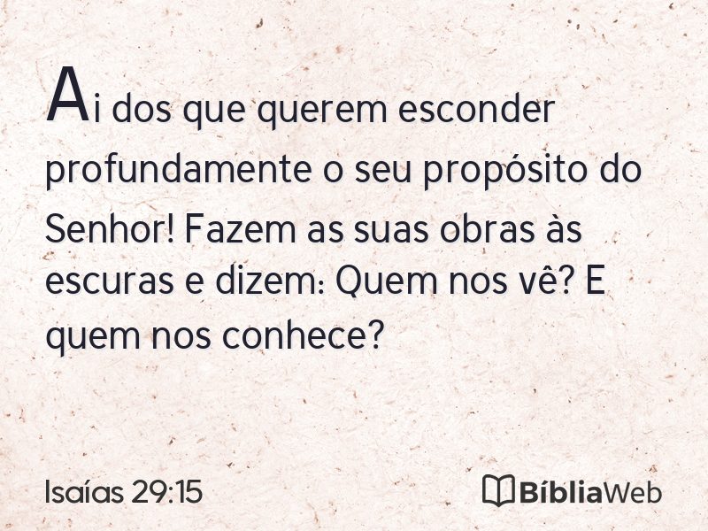 Isaías 29:15 em imagem para compartilhar