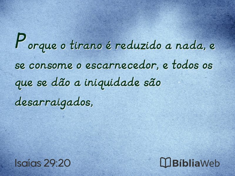 Isaías 29:20 em imagem para compartilhar