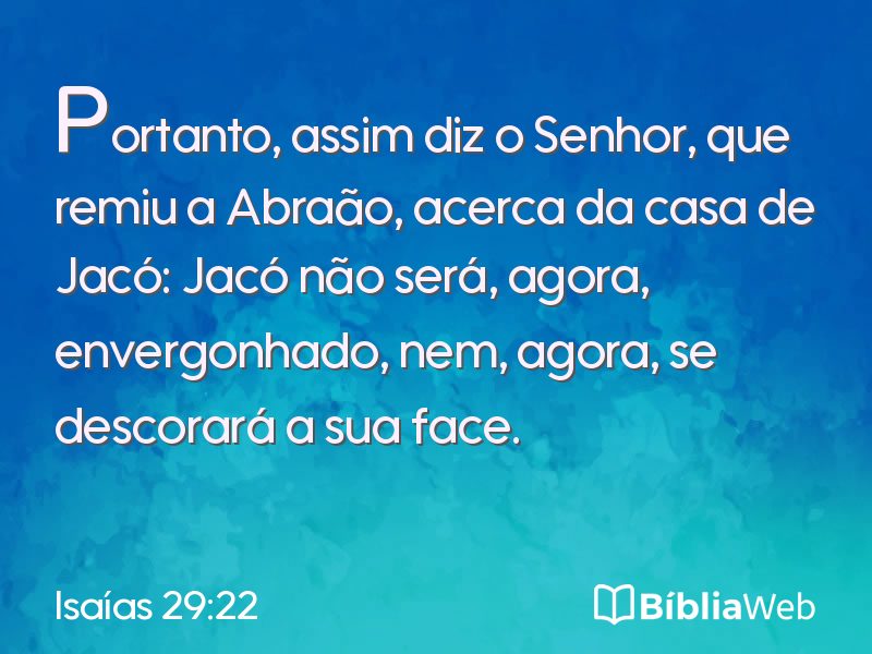 Isaías 29:22 em imagem para compartilhar