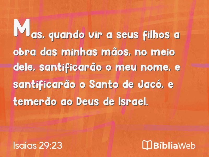 Isaías 29:23 em imagem para compartilhar