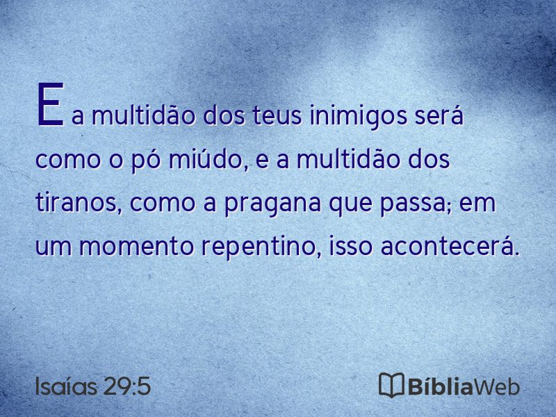 Isaías 29:5 em imagem para compartilhar