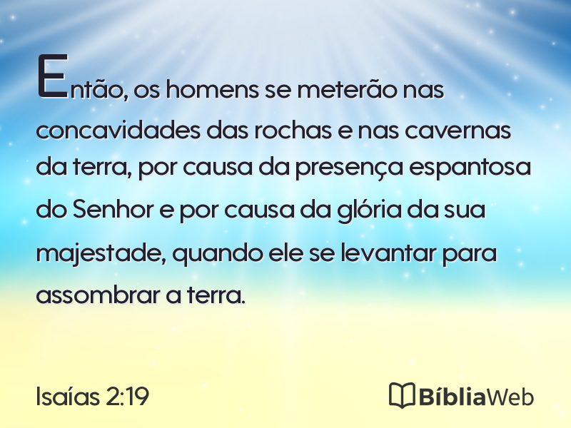 Isaías 2:19 em imagem para compartilhar