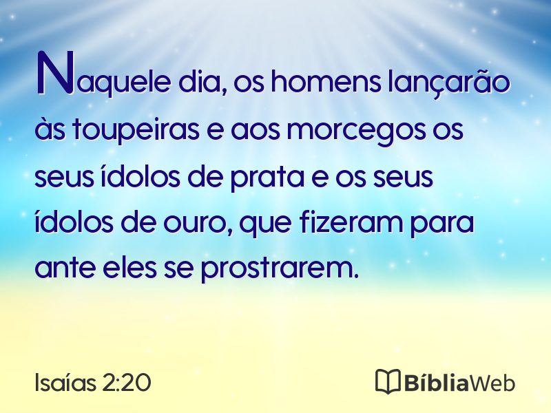 Isaías 2:20 em imagem para compartilhar