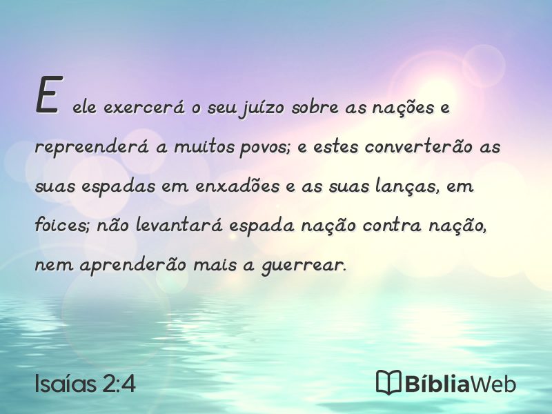 Isaías 2:4 em imagem para compartilhar