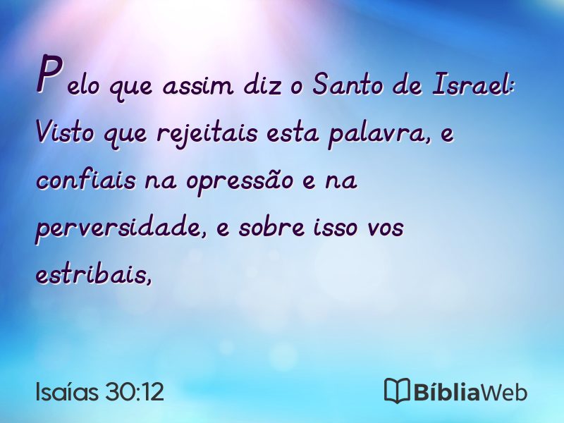Isaías 30:12 em imagem para compartilhar