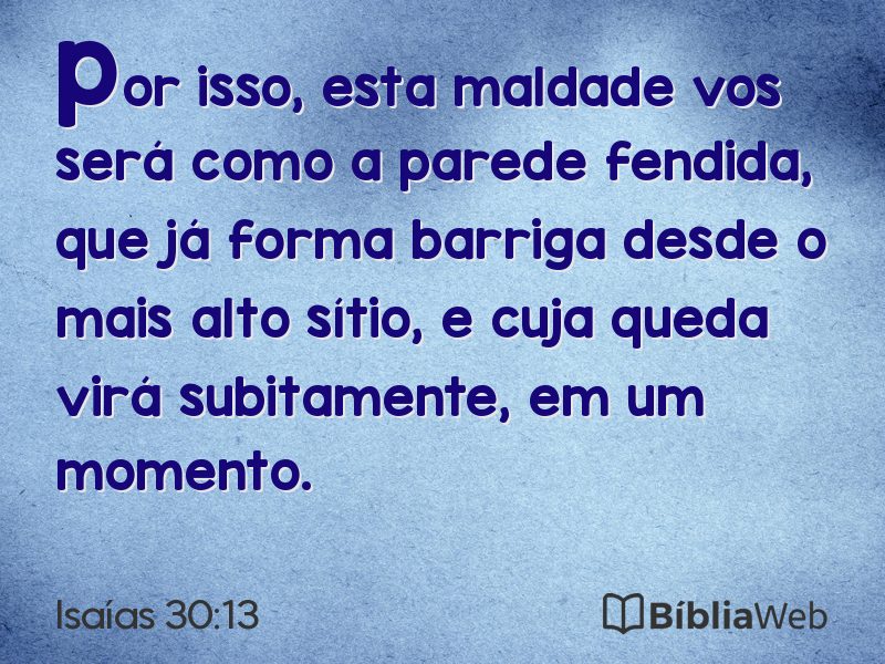Isaías 30:13 em imagem para compartilhar