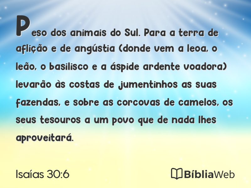 Isaías 30:6 em imagem para compartilhar