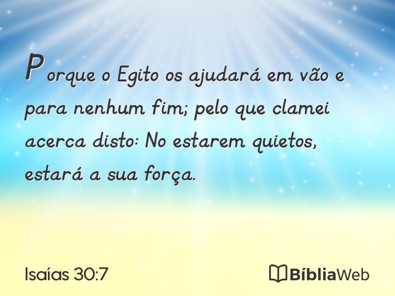 Isaías 30:7 em imagem para compartilhar