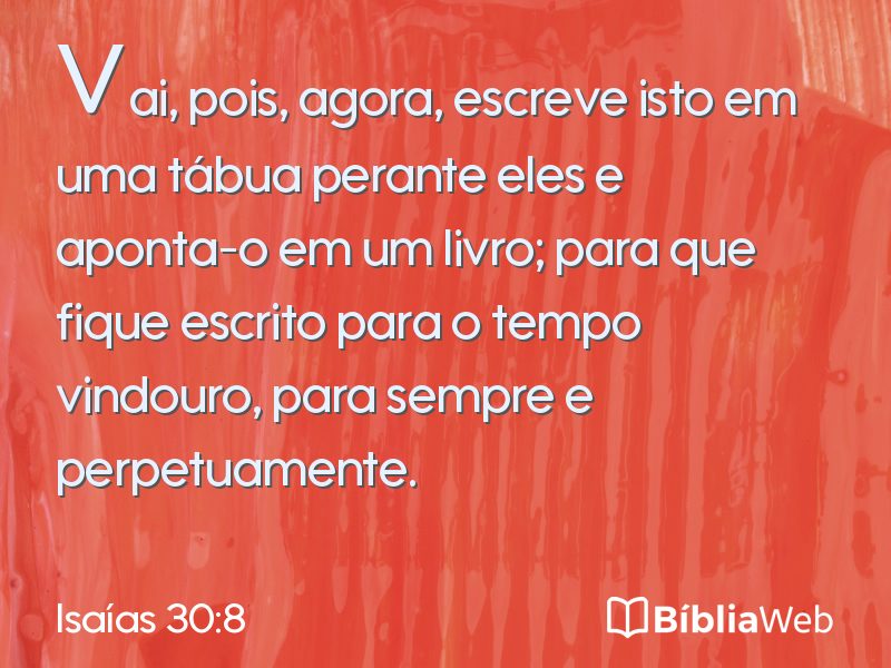 Isaías 30:8 em imagem para compartilhar