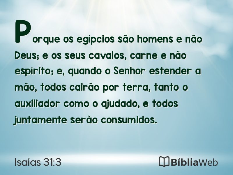 Isaías 31:3 em imagem para compartilhar