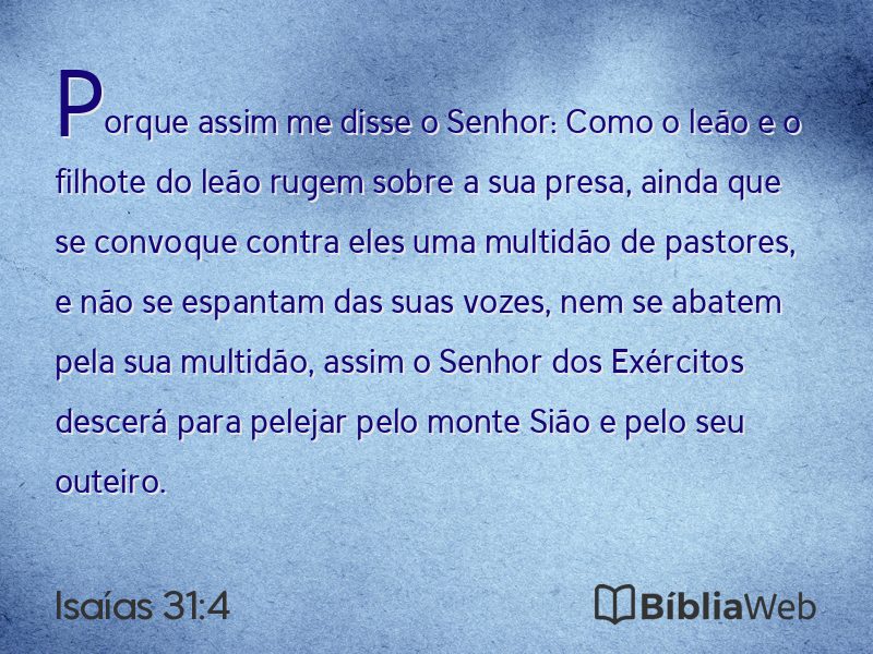 Isaías 31:4 em imagem para compartilhar