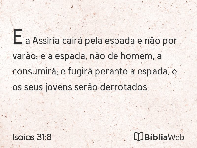 Isaías 31:8 em imagem para compartilhar