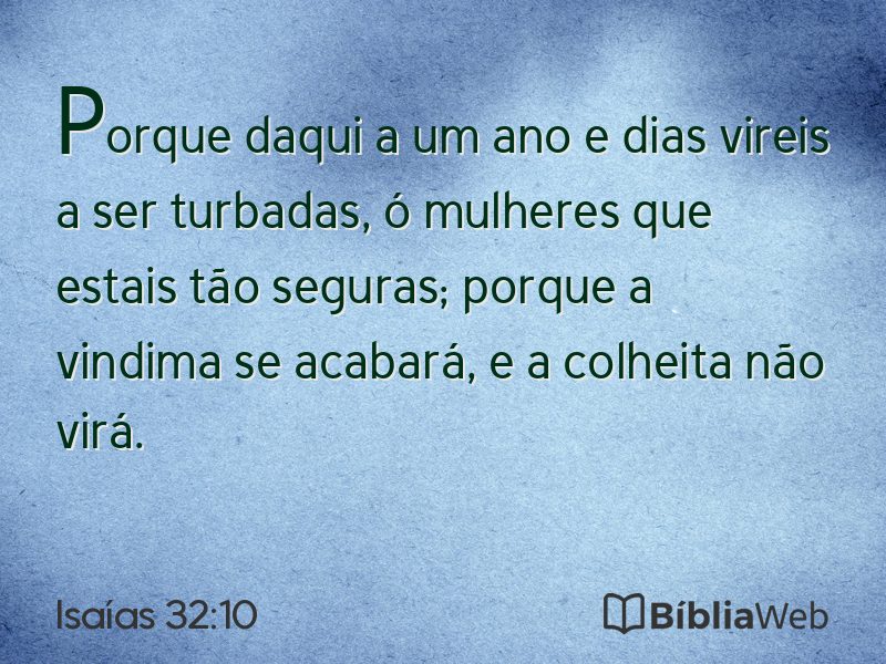 Isaías 32:10 em imagem para compartilhar