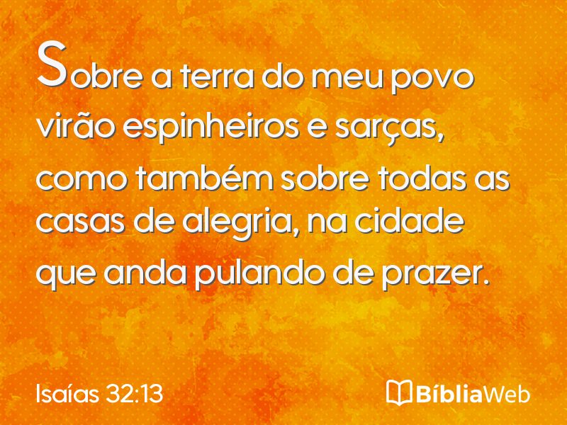 Isaías 32:13 em imagem para compartilhar