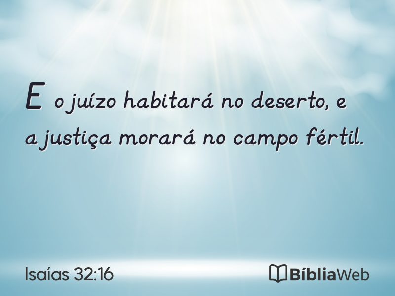 Isaías 32:16 em imagem para compartilhar