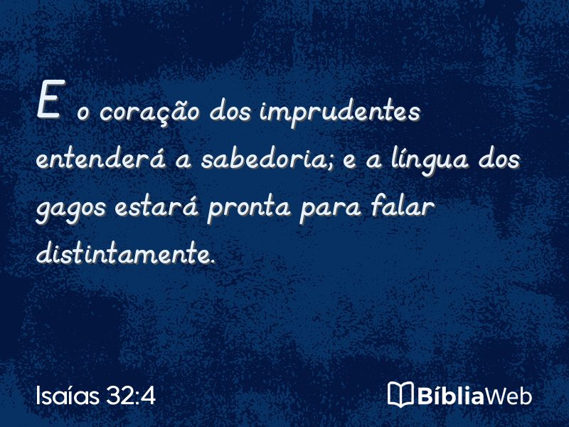 Isaías 32:4 em imagem para compartilhar
