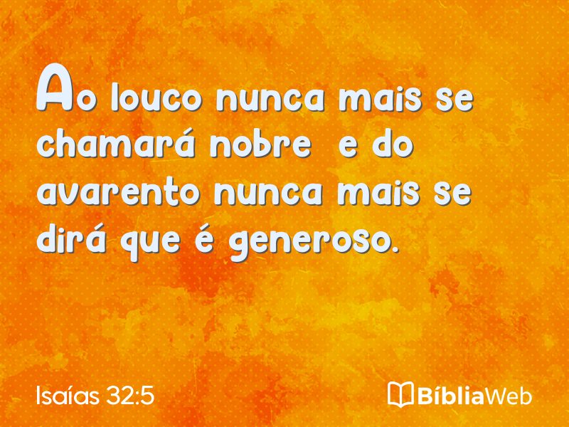 Isaías 32:5 em imagem para compartilhar