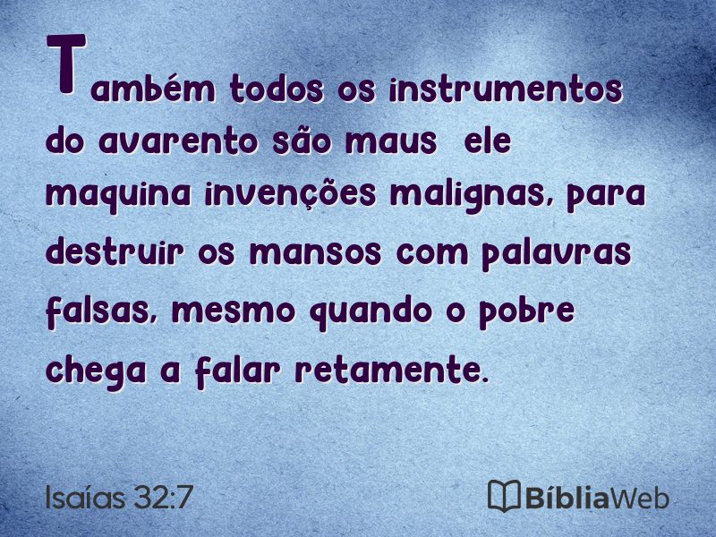 Isaías 32:7 em imagem para compartilhar