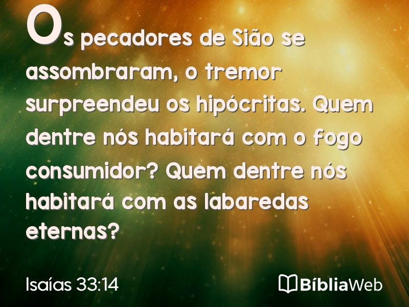 Isaías 33:14 em imagem para compartilhar