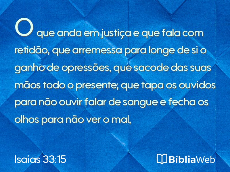Isaías 33:15 em imagem para compartilhar
