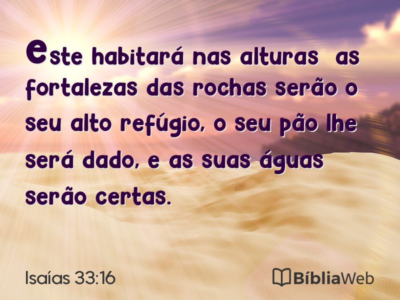 Isaías 33:16 em imagem para compartilhar