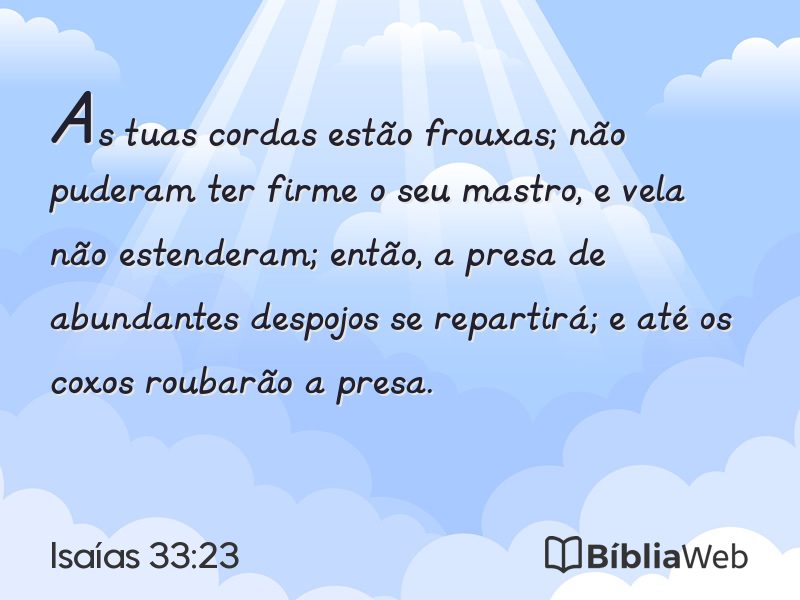 Isaías 33:23 em imagem para compartilhar