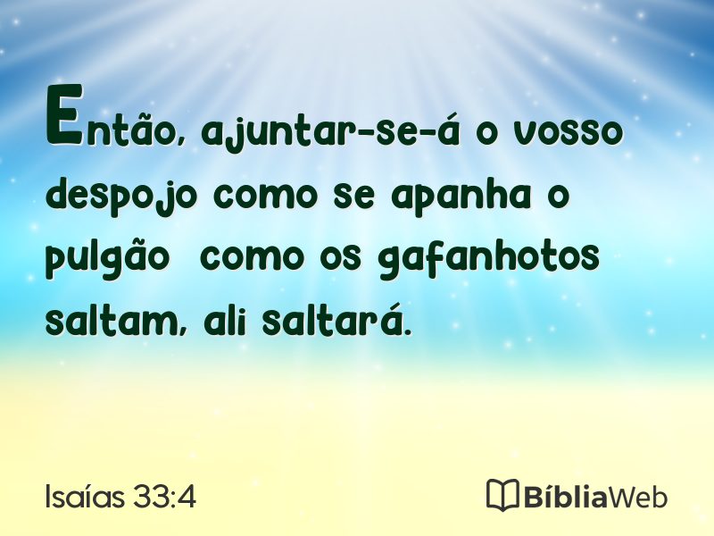 Isaías 33:4 em imagem para compartilhar