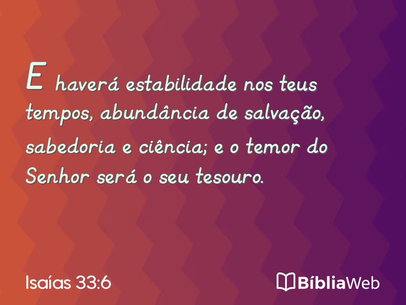 Isaías 33:6 em imagem para compartilhar